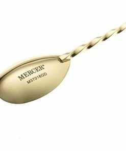 Mercer Barfly 15.75" Bar Spoon With Muddler | Gold Plated -Cheap Dinnerware Store mercerbarfly.barspoon.11in.goldplatedmuddler.m37018gd.imagestamp 1