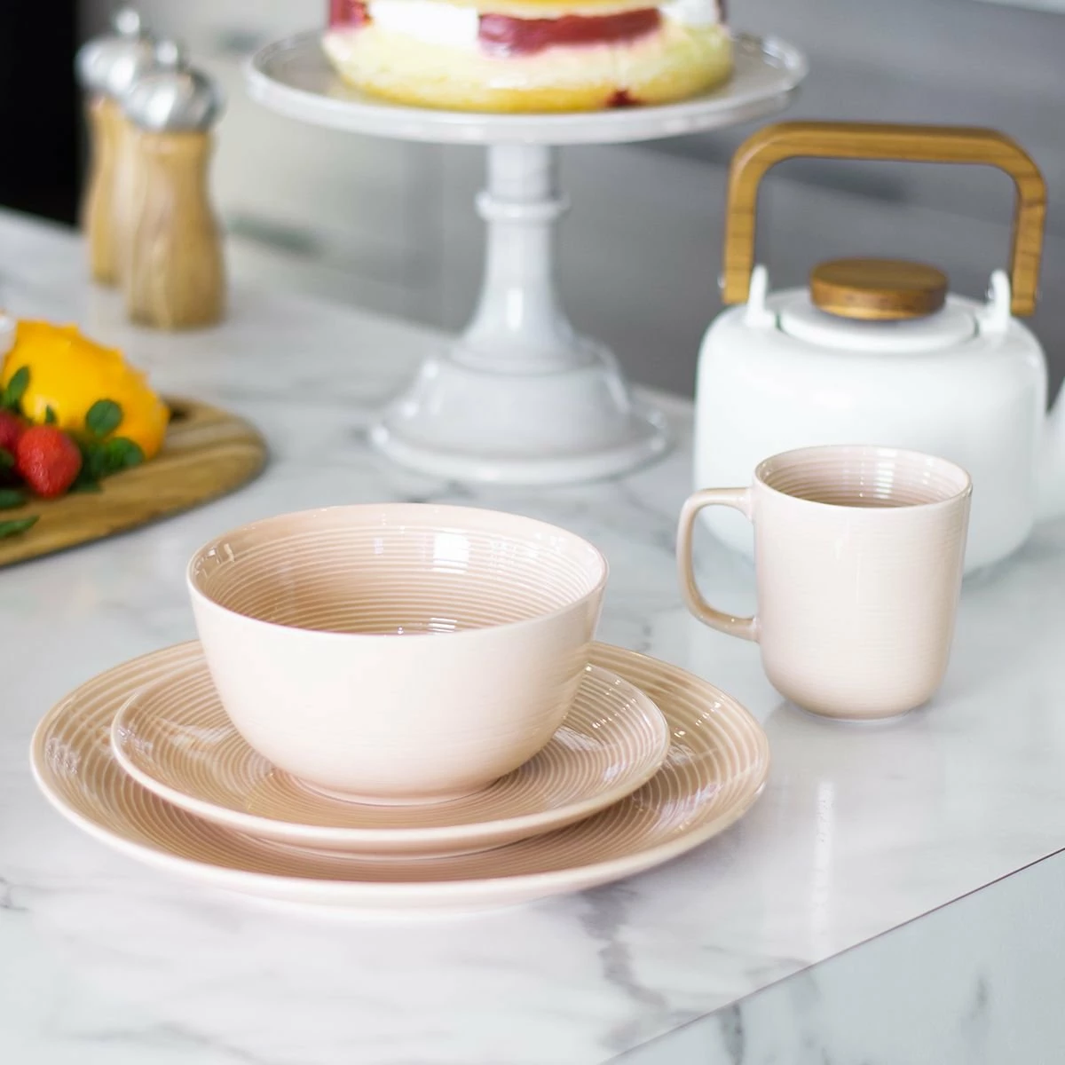 Everything Kitchens Modern Colorful Neutrals - Rippled 6" Bowls (Set Of 4) - Glazed | Blush Pink 3 Everything Kitchens Modern Colorful Neutrals - Rippled 6" Bowls (Set Of 4) - Glazed | Blush Pink - Image 3