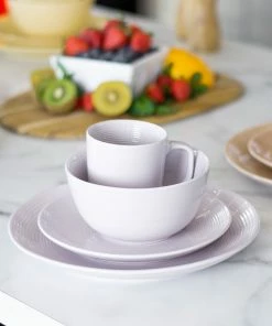 Everything Kitchens Modern Colorful Neutrals - Rippled 8" Side Plates (Set Of 4) - Glazed | Dusty Purple -Cheap Dinnerware Store modern ripple glazed squares 0013 dsc0066 2