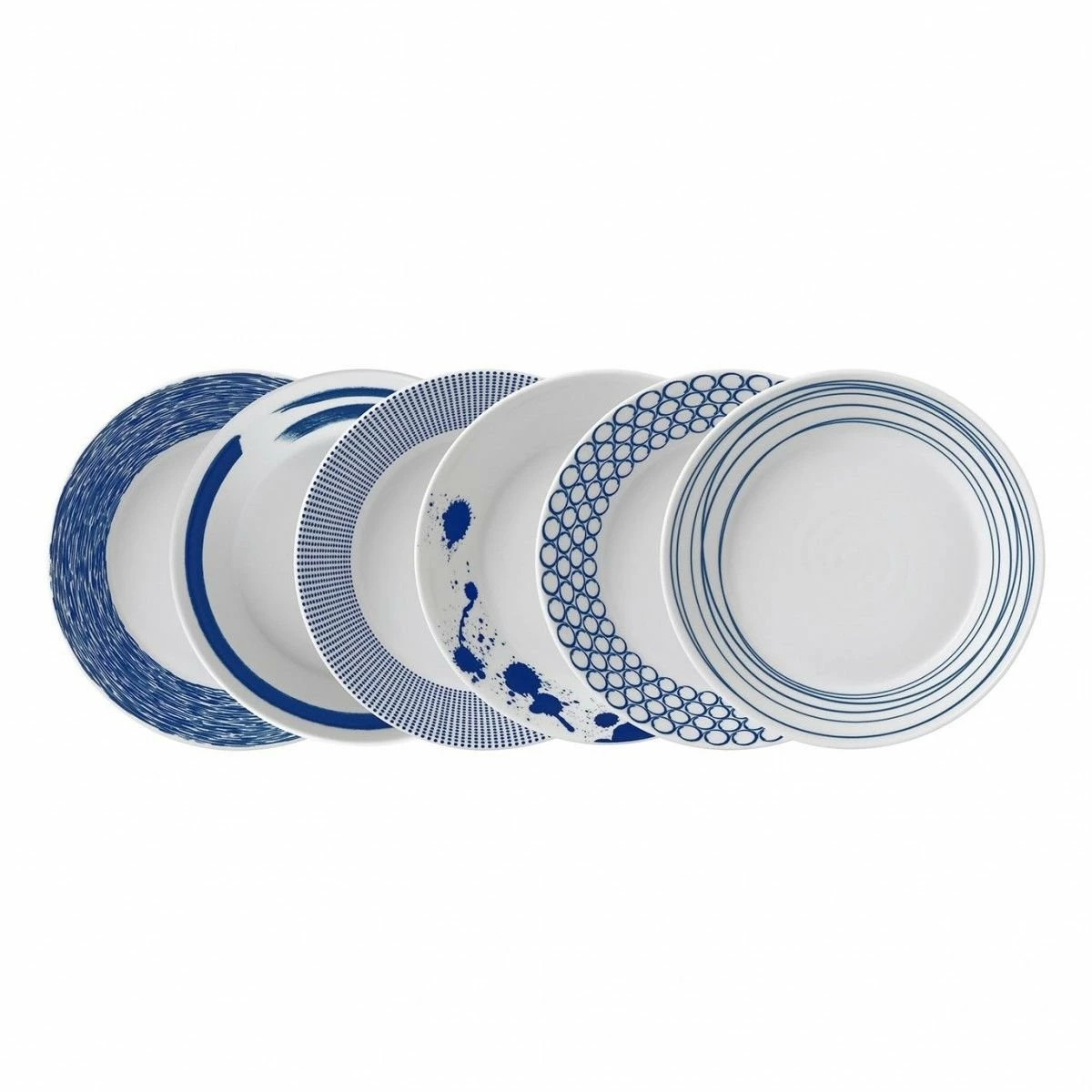 Royal Doulton Pacific Mixed 8.6" Pasta Bowls Set Of 6 2 Royal Doulton Pacific Mixed 8.6" Pasta Bowls Set Of 6 - Image 2