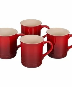 Le Creuset 14oz Mugs (Set Of 4) | Cerise/Cherry Red