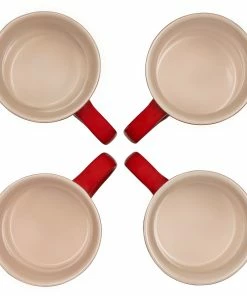 Le Creuset 14oz Mugs (Set Of 4) | Cerise/Cherry Red -Cheap Dinnerware Store pg90433a 0067c
