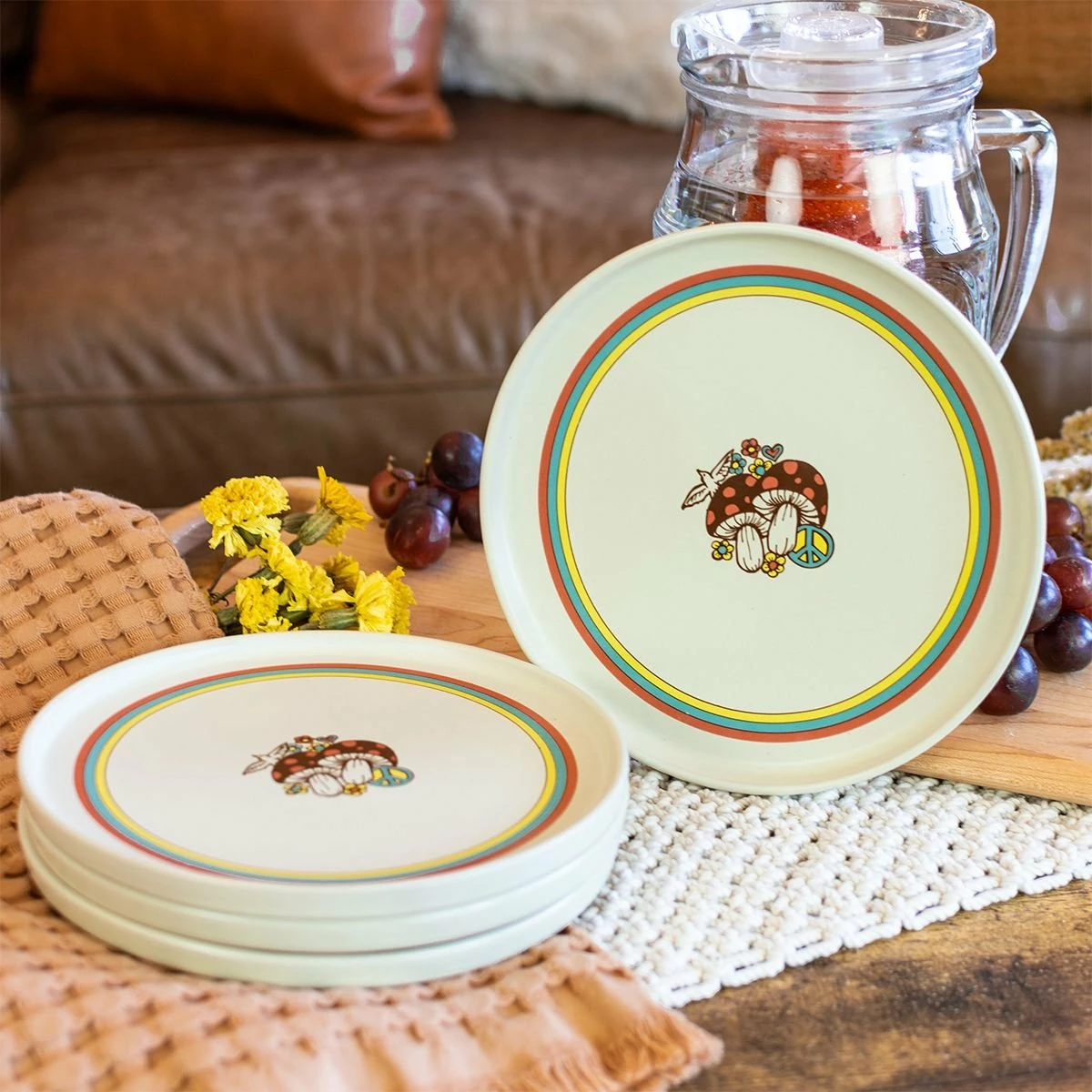 Everything Kitchens Modern Flat 12-Piece Dinnerware Set | Peace & Love 7 Everything Kitchens Modern Flat 12-Piece Dinnerware Set | Peace & Love - Image 7