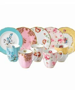 Royal Albert 100 Years 1950-1990 10-Piece Set | Festival, Golden Rose, Poppy, Rose Blush & Bouquet