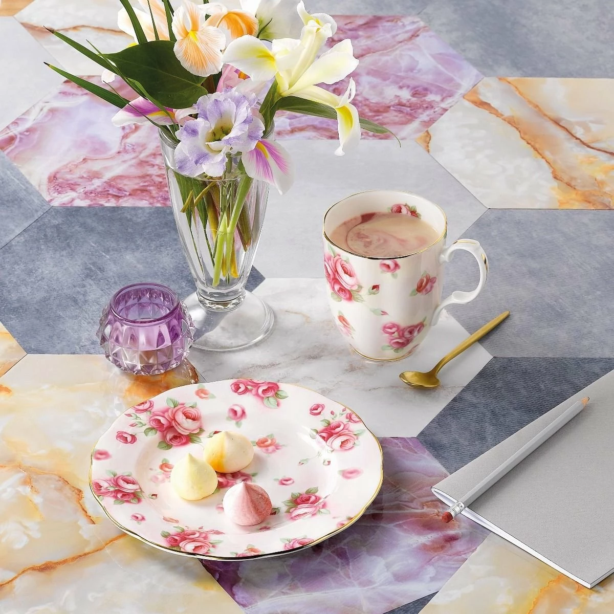 Royal Albert 100 Years 1950-1990 10-Piece Set | Festival, Golden Rose, Poppy, Rose Blush & Bouquet 5 Royal Albert 100 Years 1950-1990 10-Piece Set | Festival, Golden Rose, Poppy, Rose Blush & Bouquet - Image 5