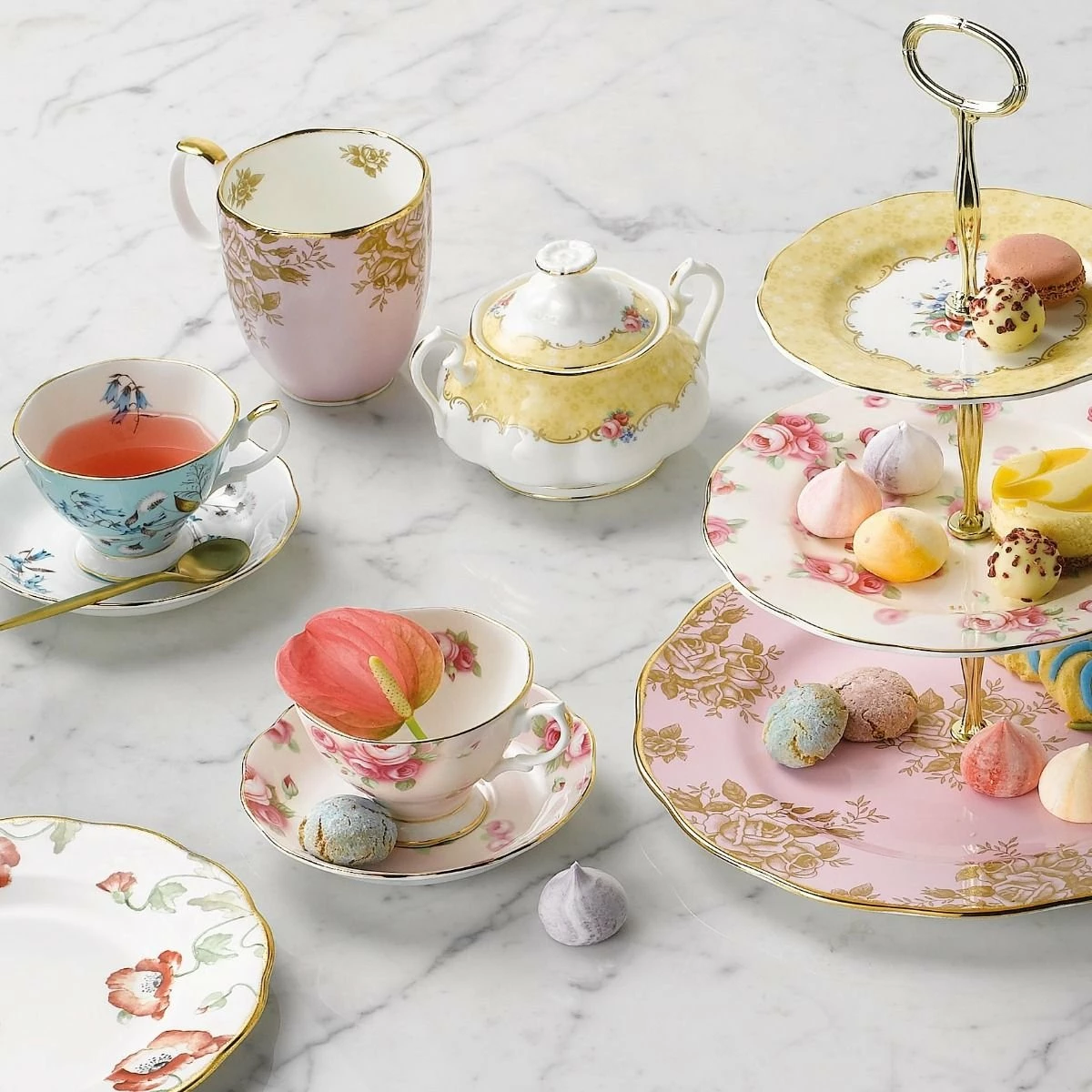 Royal Albert 100 Years 1950-1990 10-Piece Set | Festival, Golden Rose, Poppy, Rose Blush & Bouquet 8 Royal Albert 100 Years 1950-1990 10-Piece Set | Festival, Golden Rose, Poppy, Rose Blush & Bouquet - Image 8