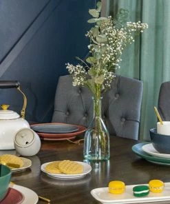 Everything Kitchens Modern Colorful Neutrals - Rippled 16-Piece Dinnerware Set - Matte | Green, Mocha, Charcoal, Ivory -Cheap Dinnerware Store rippled lifestyle squares 0004 ek modern ripple lifestyles 3050