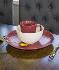 Everything Kitchens Modern Colorful Neutrals - Rippled 12oz Mugs (Set Of 4) - Matte | Red -Cheap Dinnerware Store rippled lifestyle squares 0009 ek modern ripple lifestyles 3041 1