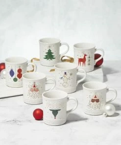 Le Creuset 14oz Mug | Noel (Christmas Tree) -Cheap Dinnerware Store rs17656 christmasmugsvertical 1 1