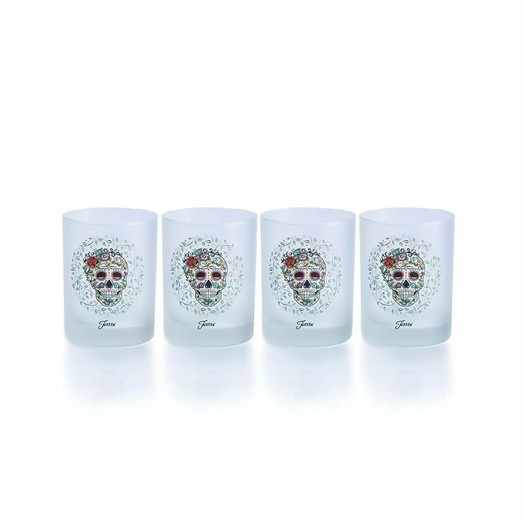 Fiesta® Drinkware Set For 8 | Sugar Skull And Vine (White) 3 Fiesta® Drinkware Set For 8 | Sugar Skull And Vine (White) - Image 3