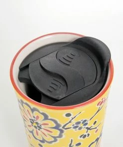 Fuji Merchandise 12oz Double-Walled Ceramic Tumbler | Yellow Flower -Cheap Dinnerware Store sm12 5315 2