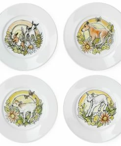 Everything Kitchens Barnyard Baby Animals 7.5" Dessert Plates (Set Of 4) | Assorted