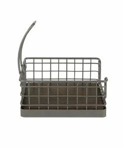 Spectrum Madison Weighted Napkin Holder Industrial Gray -Cheap Dinnerware Store spectrum madison weighted napkin holder industrial gray side view