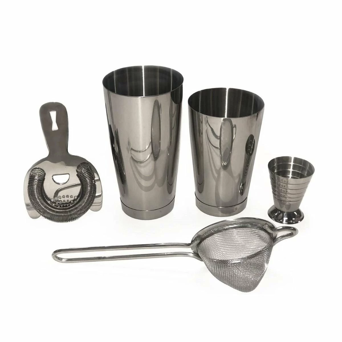 Mercer Barfly 5-Piece Shaker Set | Stainless Steel 1 Mercer Barfly 5-Piece Shaker Set | Stainless Steel