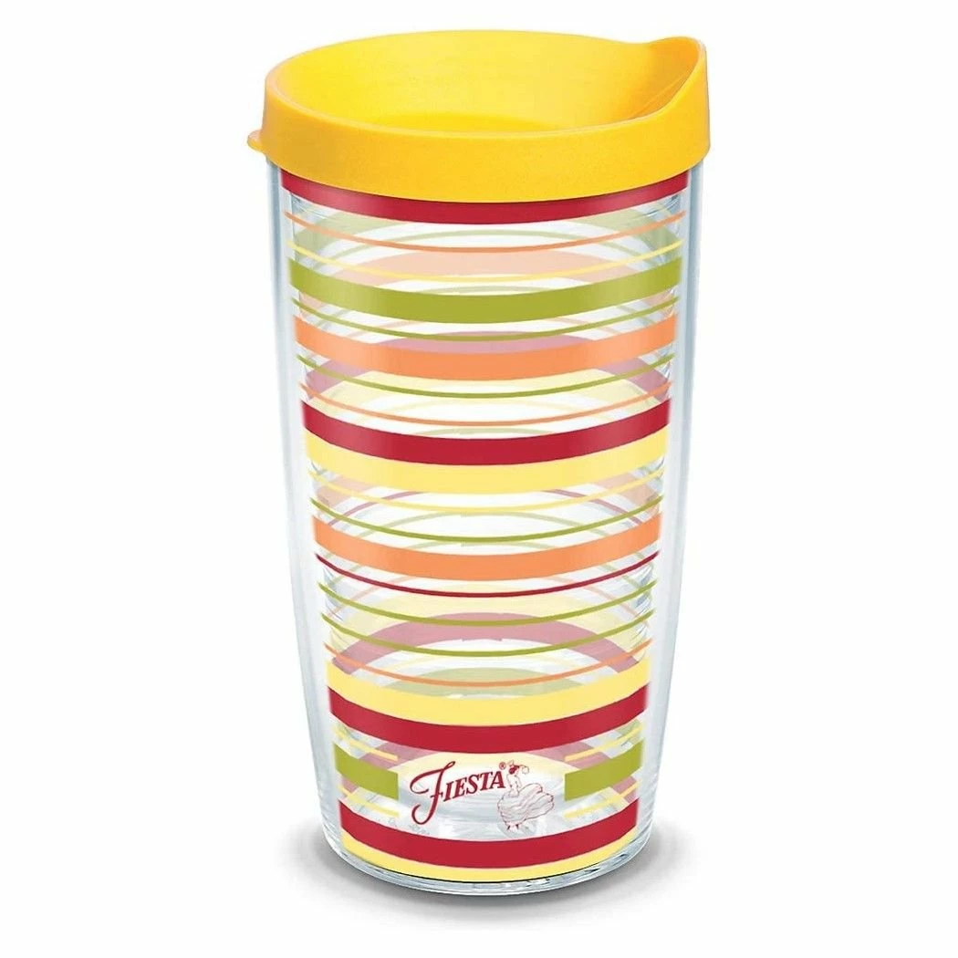 Tervis® 16oz Double-Walled Insulated Tumbler With Lid | Fiesta® Stripes - Sunny 1 Tervis® 16oz Double-Walled Insulated Tumbler With Lid | Fiesta® Stripes - Sunny