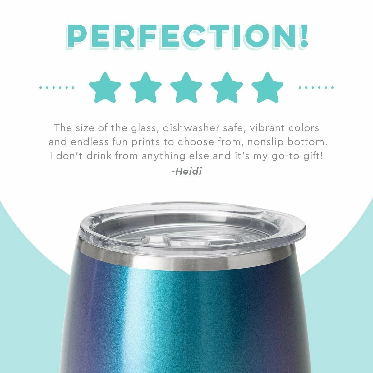 Swig Life™ 14oz Stemless Wine Cup | Shimmer Mermazing 4 Swig Life™ 14oz Stemless Wine Cup | Shimmer Mermazing - Image 4