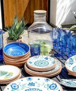 TarHong Melamine Tabletop 10.5" Round Dinner Plate | Rio Turquoise Floral -Cheap Dinnerware Store tabletop rio floral 6 2