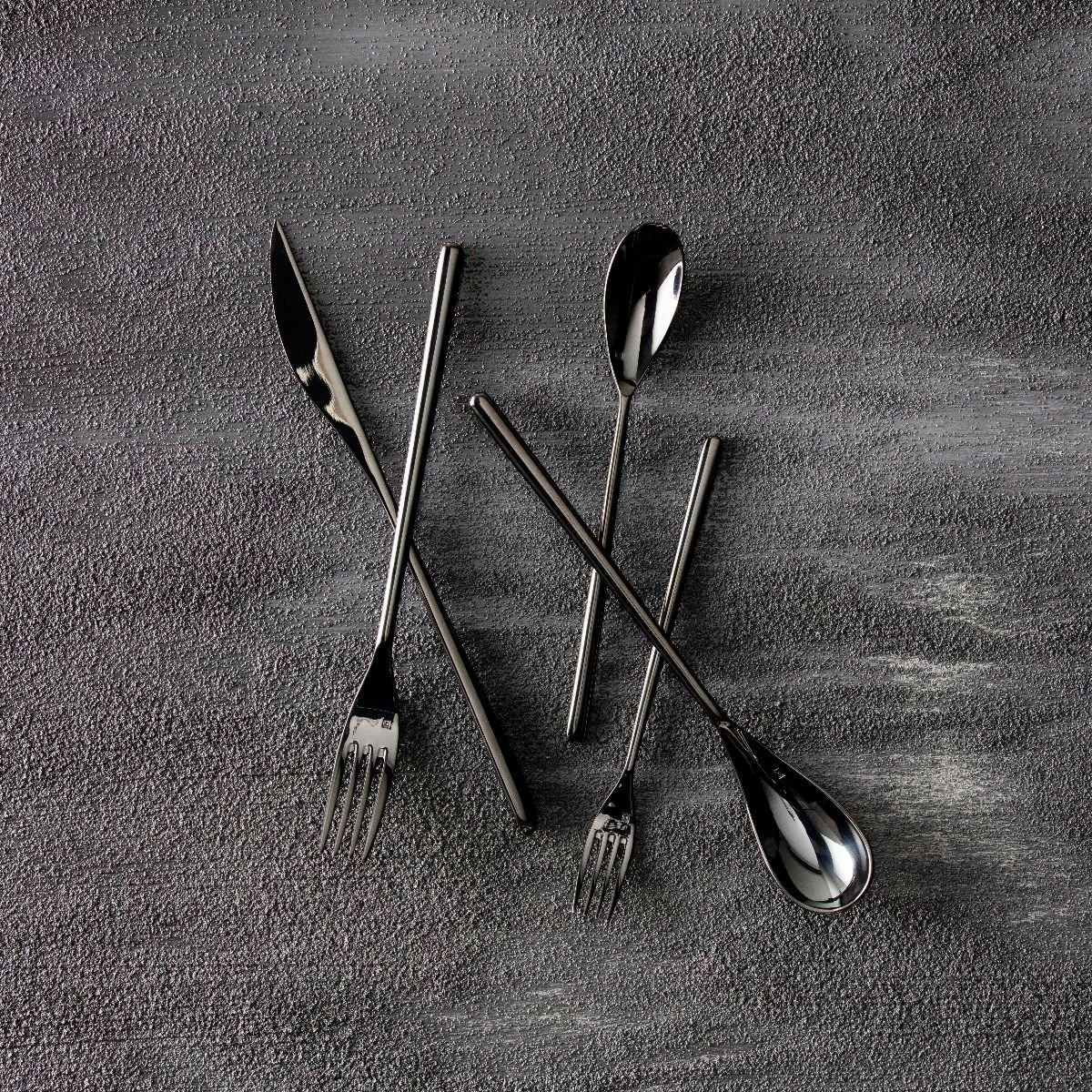 Fortessa Dragonfly 5pc Place Setting | Black 2 Fortessa Dragonfly 5pc Place Setting | Black - Image 2
