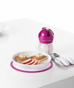 OXO Tot Stick & Stay Plate | Pink -Cheap Dinnerware Store tot 61120800 1a copy 2