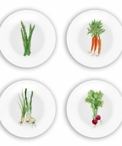Bamboo Table 4-Piece Plate Gift Set | Veggies