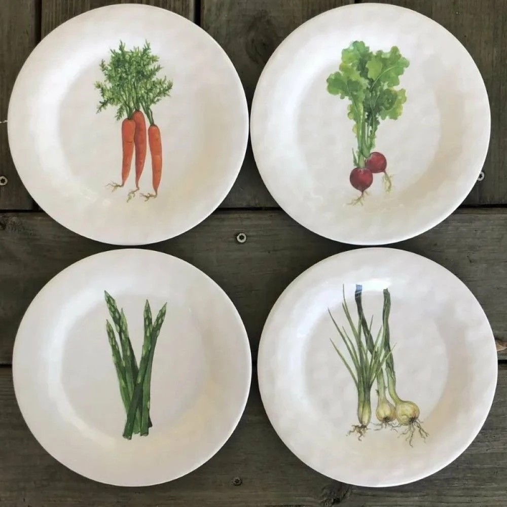 Bamboo Table 4-Piece Plate Gift Set | Veggies 7 Bamboo Table 4-Piece Plate Gift Set | Veggies - Image 7