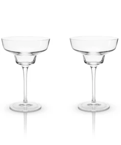 Viski® Angled Crystal Margarita Glasses