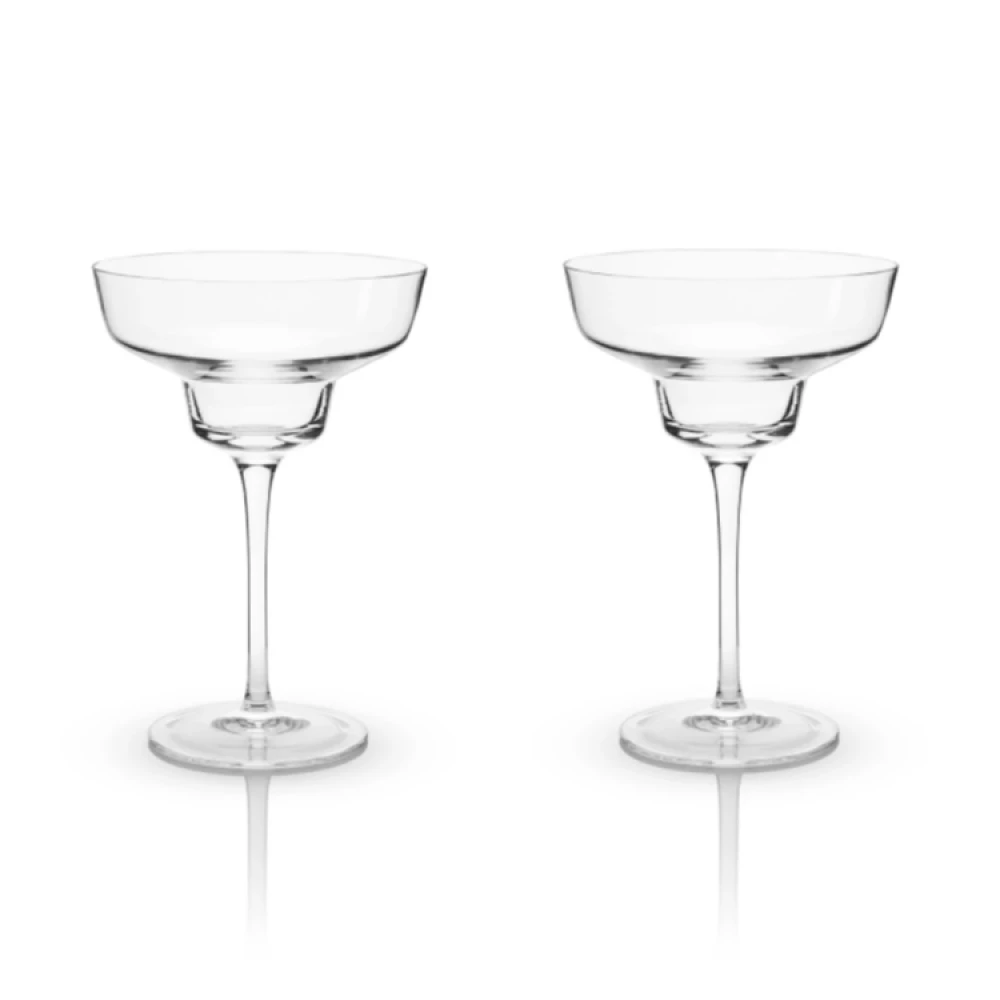 Viski® Angled Crystal Margarita Glasses 1 Viski® Angled Crystal Margarita Glasses
